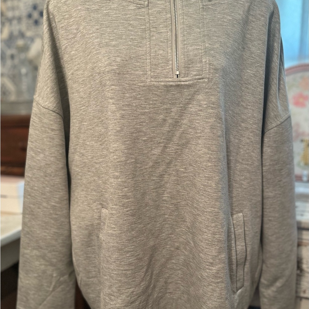 Gray Quarter-Zip Pullover